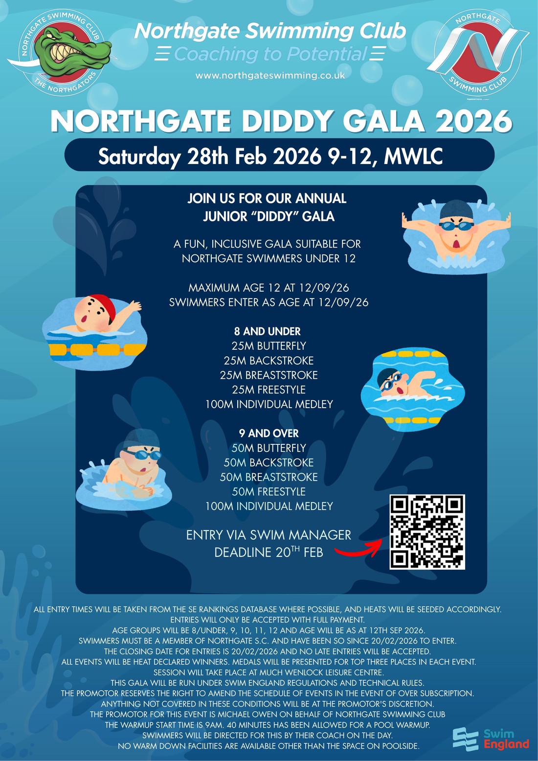 Northgate Diddy Gala 2026 flyer — Saturday 28th February, Much Wenlock Leisure Centre